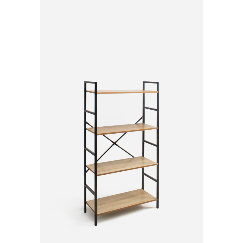 Estantería de Madera y Metal ─ Cuatro Baldas 59x23,5x112 cm