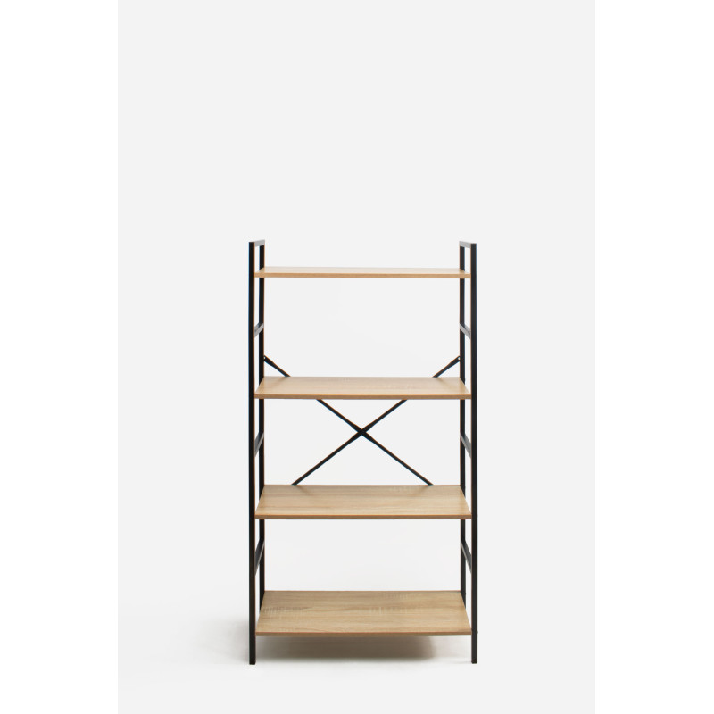 Estantería de Madera y Metal ─ Cuatro Baldas 59x23,5x112 cm