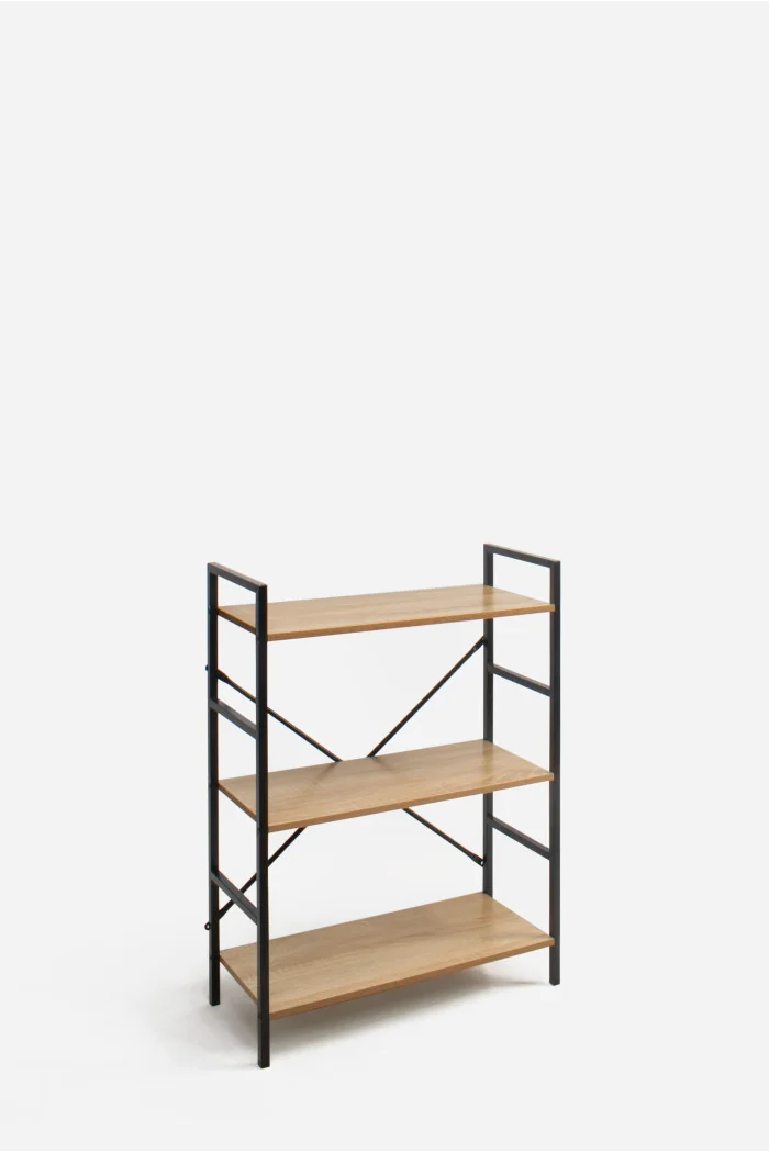 Estantería de Madera y Metal ─ Tres Baldas 59x23,5x80 cm