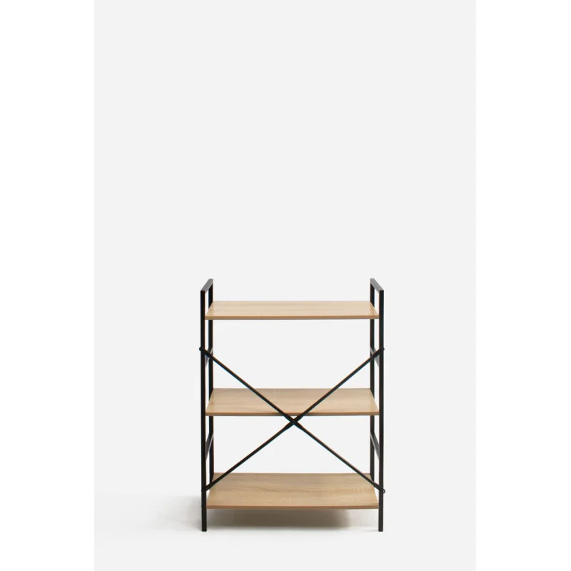 Estantería Industrial de Madera con Estructura de Metal Negra | 3 Baldas Trasera