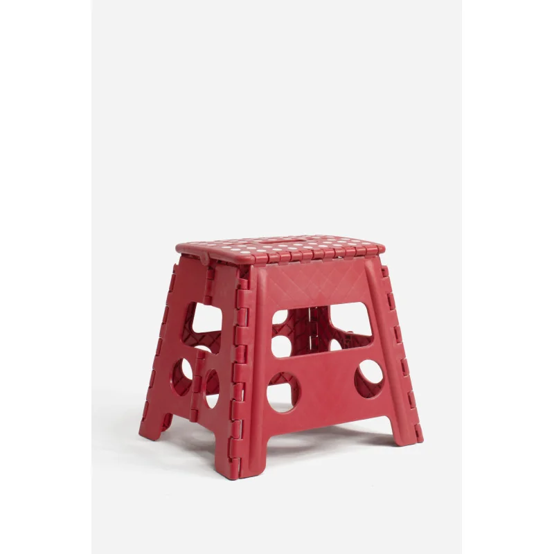 Taburete Plegable de PP Antideslizante 37x30x32 cm | Rojo