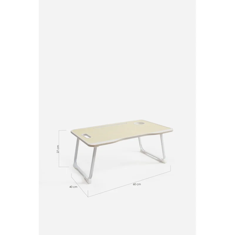 Bandeja de Cama Plegable con Posavasos y Asa - 60x40x27 cm - Varios Tonos