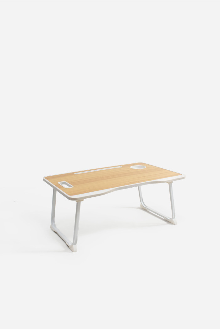 Bandeja de Cama Plegable con Posavasos y Asa - 60x40x27 cm - Varios Tonos
