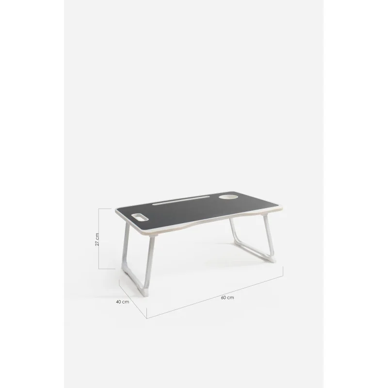 Bandeja de Cama Plegable con Posavasos y Asa - 60x40x27 cm - Varios Tonos