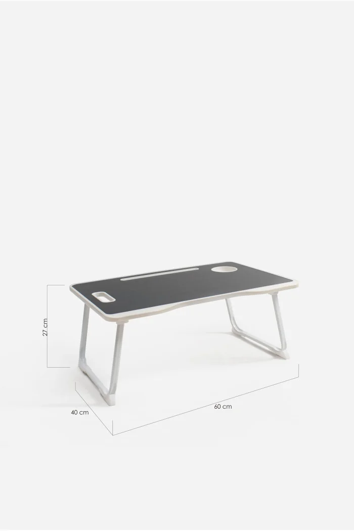 Bandeja de Cama Plegable con Posavasos y Asa - 60x40x27 cm - Varios Tonos