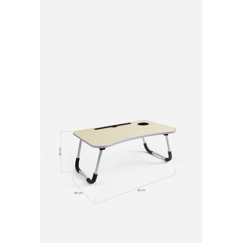 Bandeja de Cama Plegable con Posavasos (60x40x26 cm) - Varios Tonos