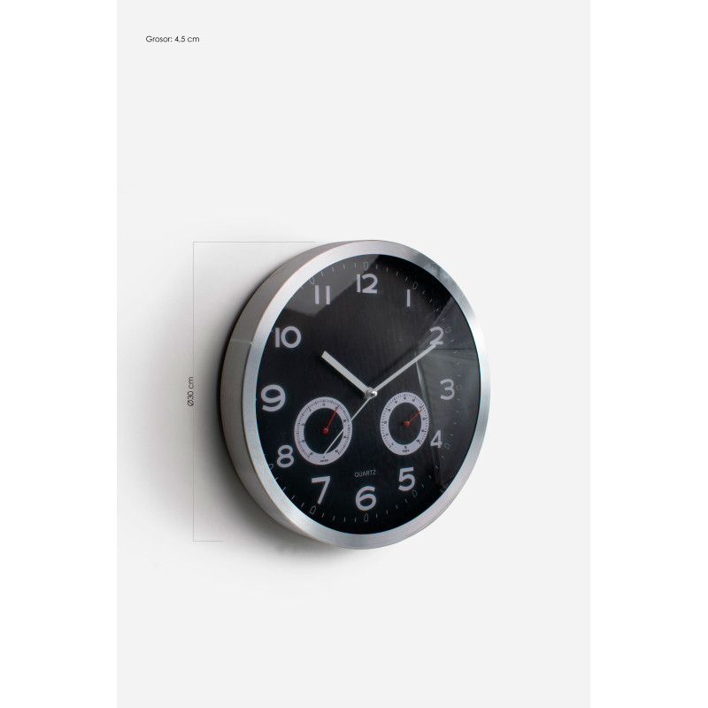 Reloj de Pared Metálico 30 cm – Negro | Diseño Moderno y Elegante