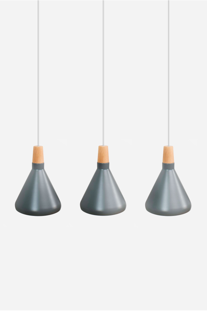 Lámpara de Techo en Aluminio y Madera - Muna