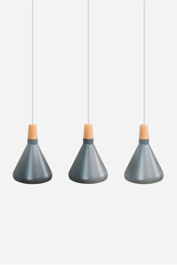 Lámpara de Techo en Aluminio y Madera - Muna