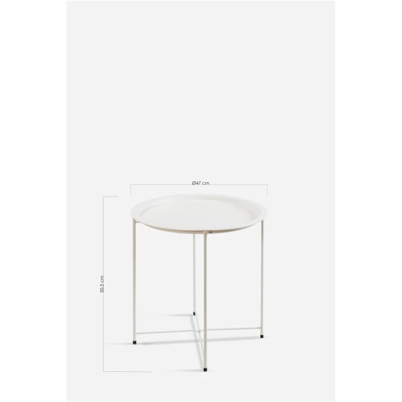 MESA DE METAL PLEGABLE REDONDA - D.47X50,5 cm