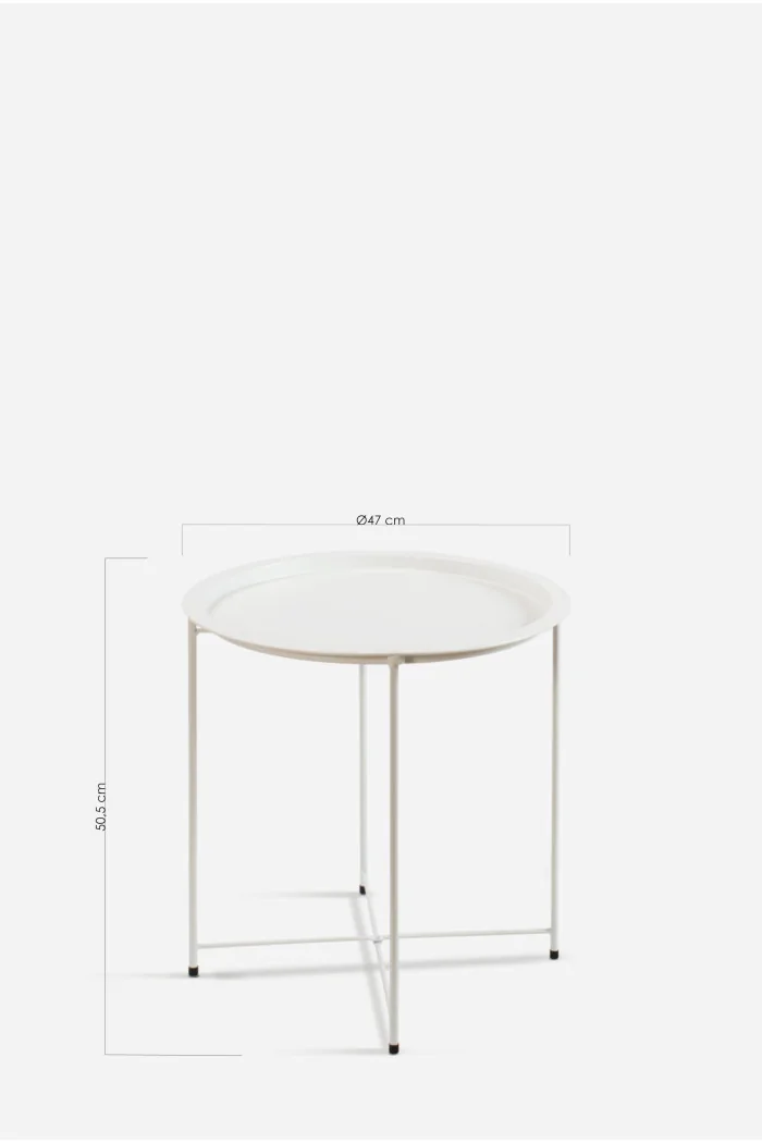 MESA DE METAL PLEGABLE REDONDA - D.47X50,5 cm