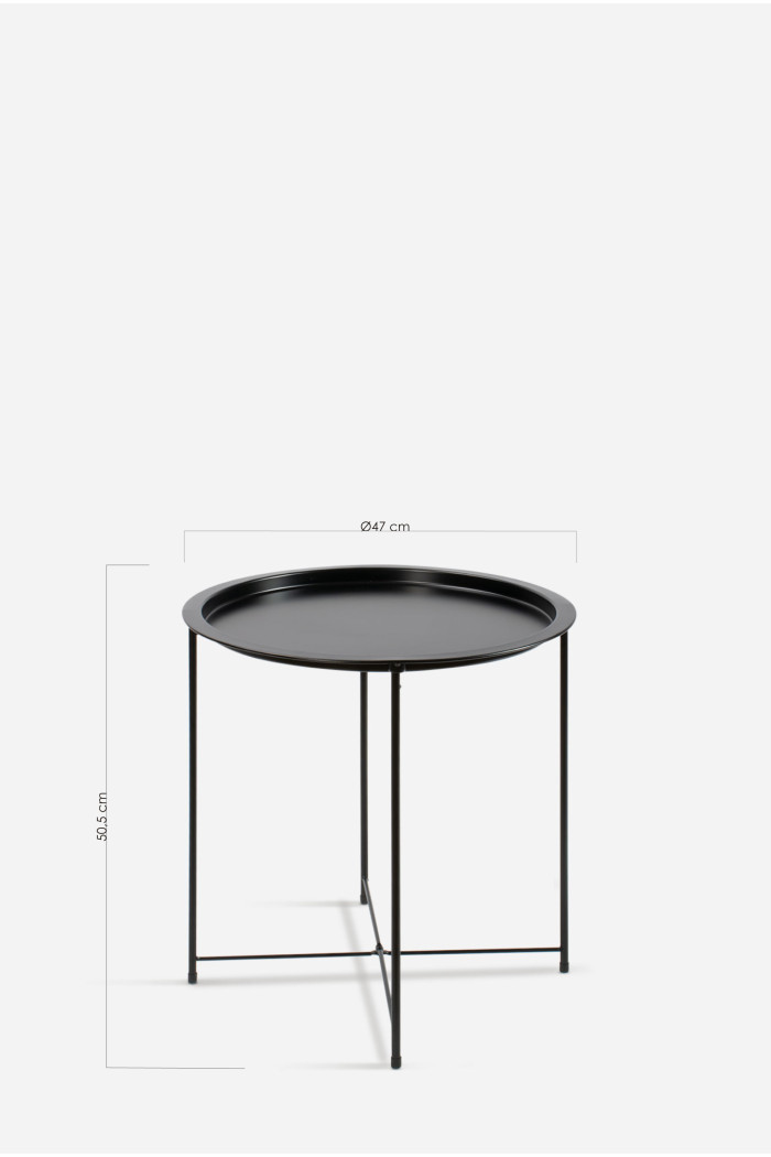 MESA DE METAL PLEGABLE REDONDA - D.47X50,5 cm