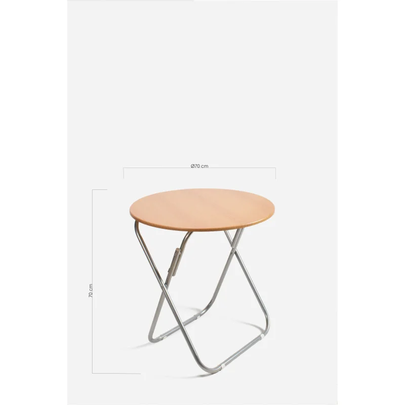 MESA DE MADERA PLEGABLE RED. Ø70X70
