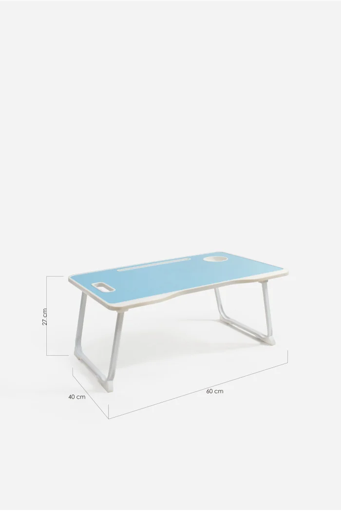 Bandeja de Cama Plegable con Posavasos y Asa - 60x40x27 cm - Varios Tonos