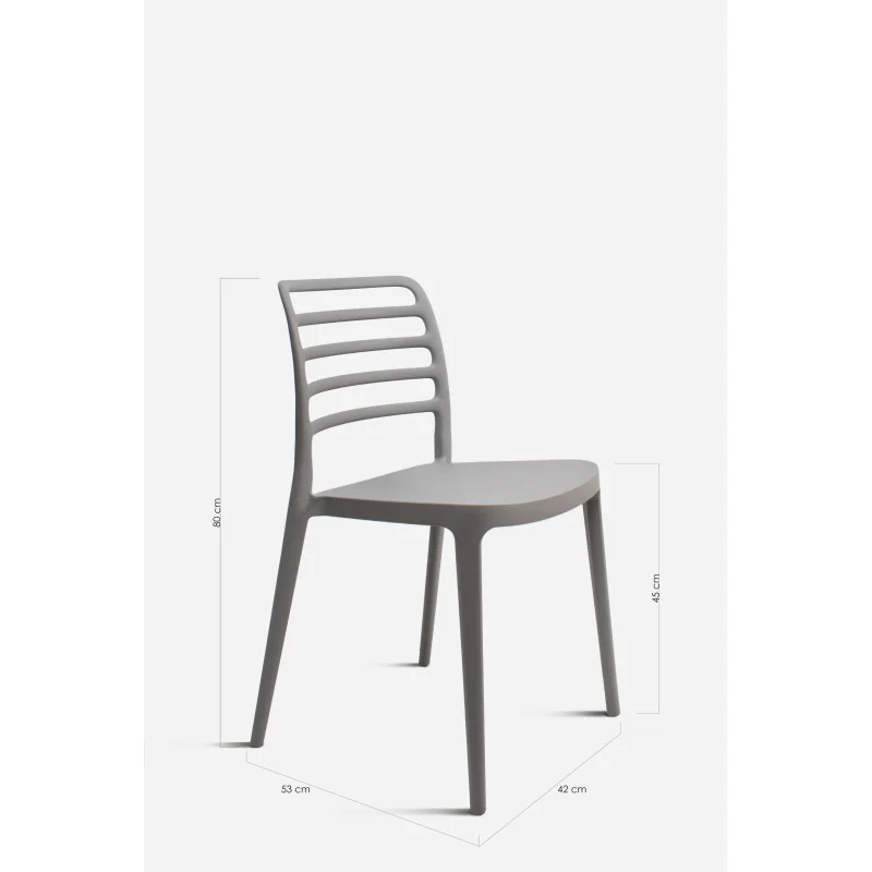 Silla de Comedor de 42x53x80 cm Nour gris - dimensiones