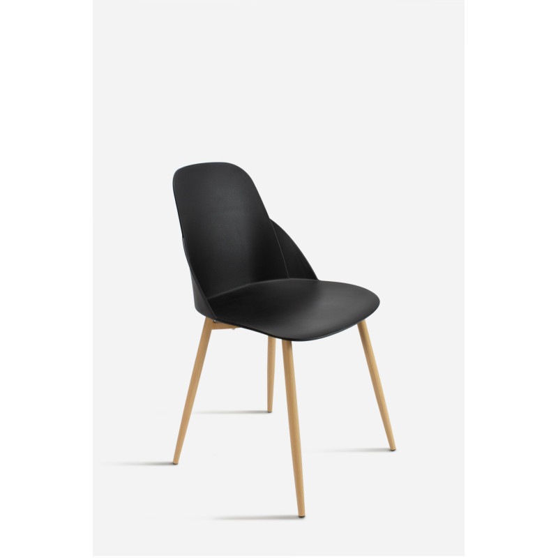 Silla de Comedor Moderna en Madera y Polipropileno - Modelo Berlín