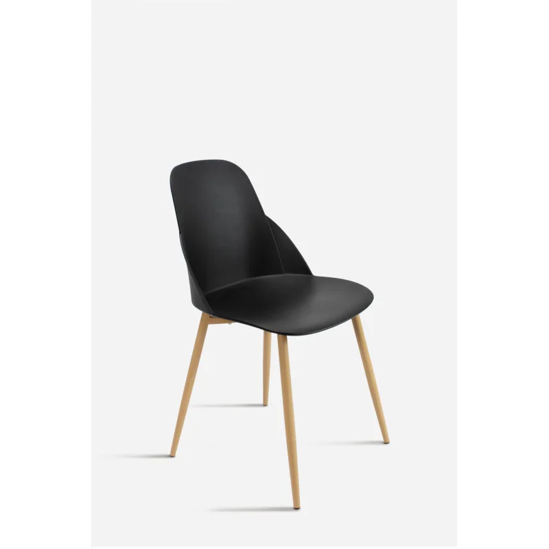 Silla de Comedor Moderna en Madera y Polipropileno - Modelo Berlín