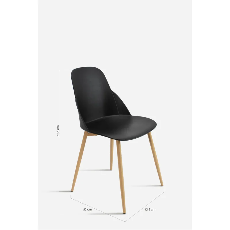 Silla de Comedor Moderna en Madera y Polipropileno - Modelo Berlín
