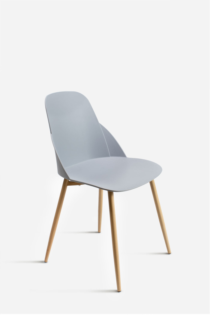 Silla de Comedor Moderna en Madera y Polipropileno - Modelo Berlín