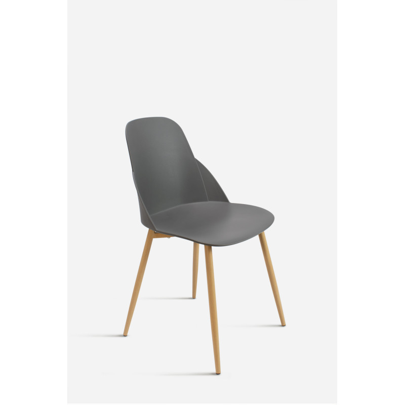 Silla de Comedor Moderna en Madera y Polipropileno - Modelo Berlín