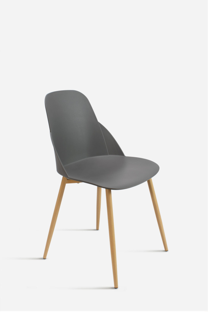 Silla de Comedor Moderna en Madera y Polipropileno - Modelo Berlín