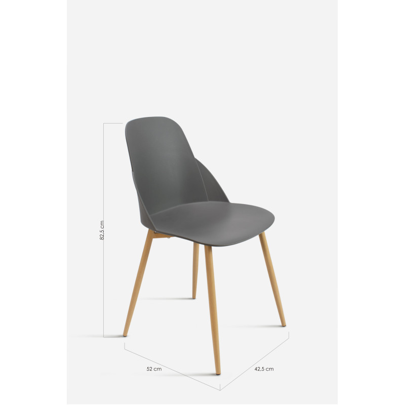 Silla de Comedor Moderna en Madera y Polipropileno - Modelo Berlín