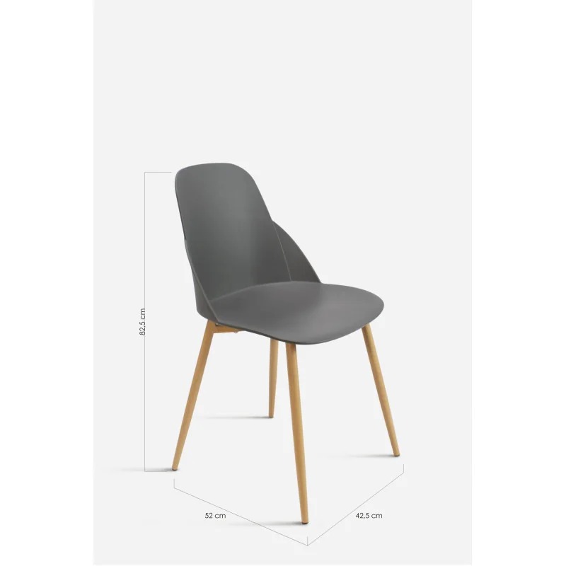 Silla de Comedor Moderna en Madera y Polipropileno - Modelo Berlín