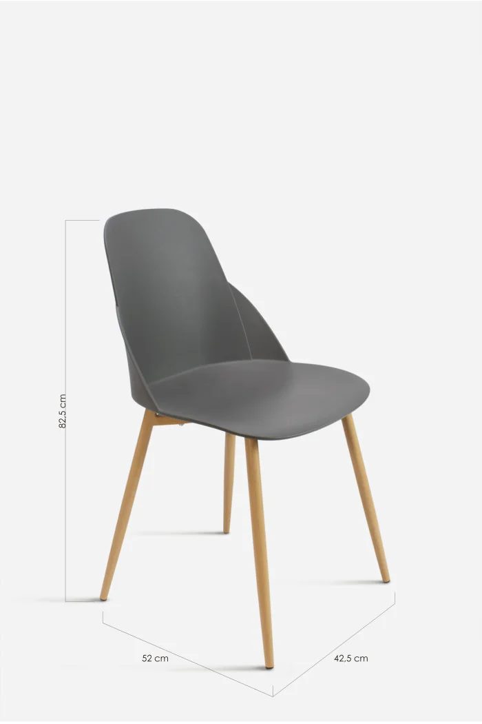 Silla de Comedor Moderna en Madera y Polipropileno - Modelo Berlín