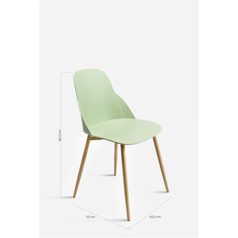Silla de Comedor Moderna en Madera y Polipropileno - Modelo Berlín