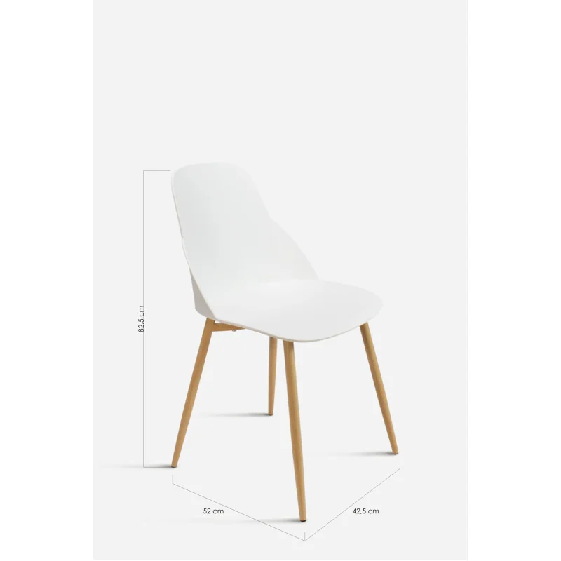 Silla de Comedor Moderna en Madera y Polipropileno - Modelo Berlín