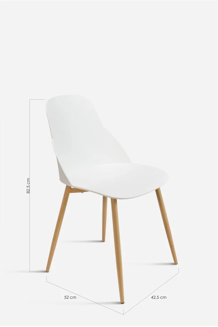 Silla de Comedor Moderna en Madera y Polipropileno - Modelo Berlín