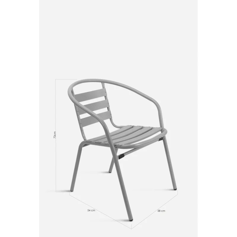 Silla de Jardín Aluminio-Ulma-gris