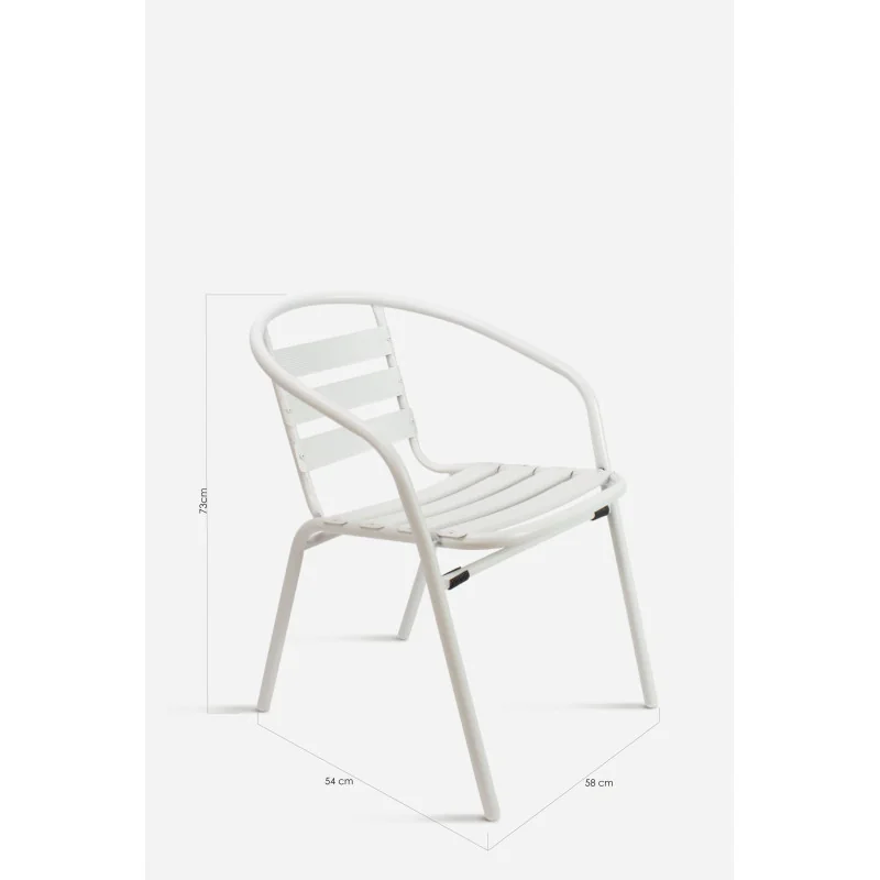 Silla de Jardín Aluminio-Ulma-blanco-medidas