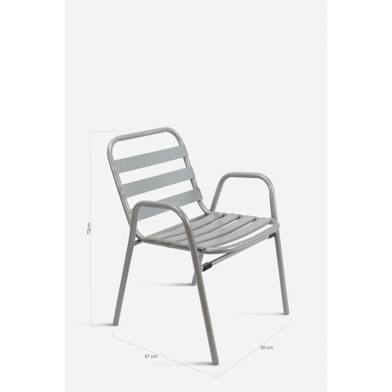 silla jardín aluminio ulma apilable con reposabrazos en varios colores para terraza