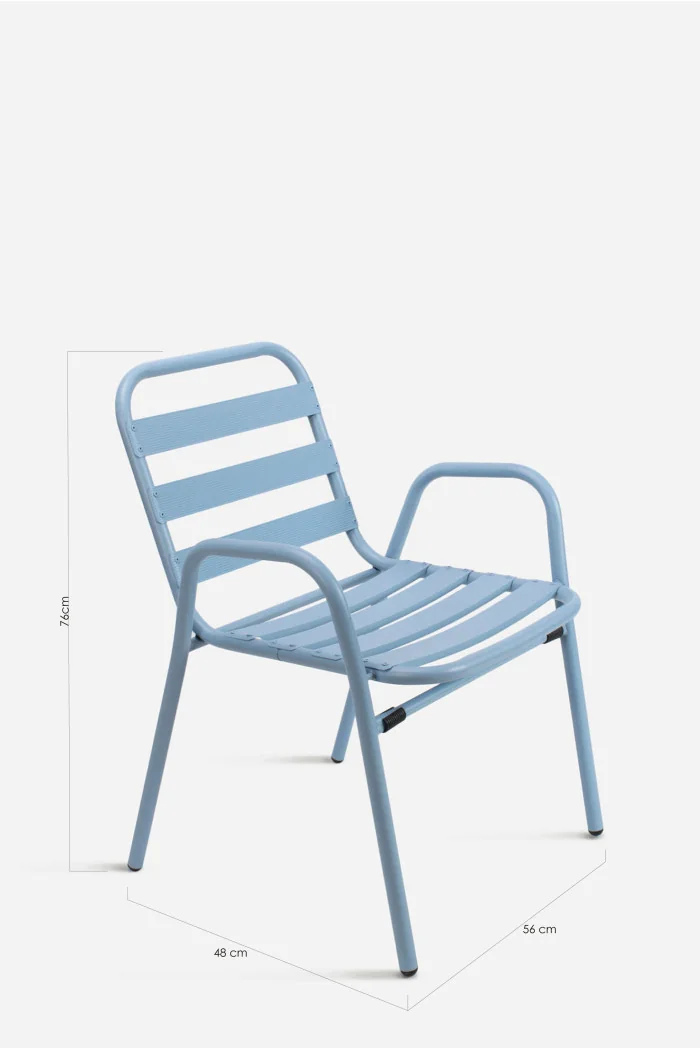 Silla Jardín Aluminio Ulma | Silla Apilable con Reposabrazos