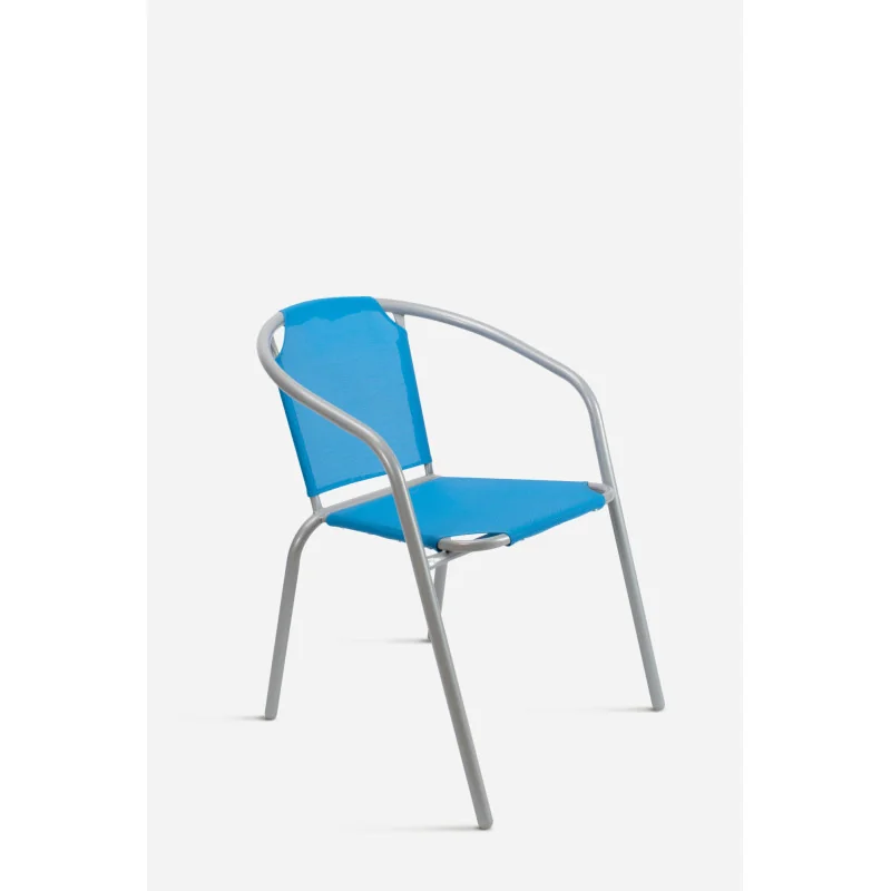 Silla de Jardín de Metal con Lona azul/gris - medidas