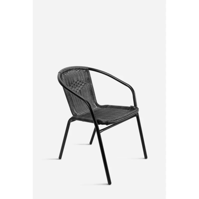 Silla de Metal con Asiento de Imitación Mimbre - Batu