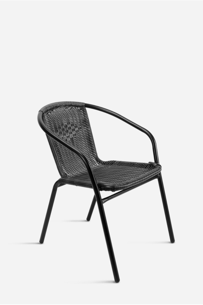 Silla de Metal con Asiento de Imitación Mimbre - Batu