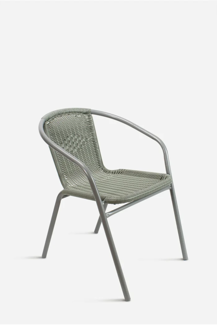 Silla de Metal con Asiento de Imitación Mimbre - Batu