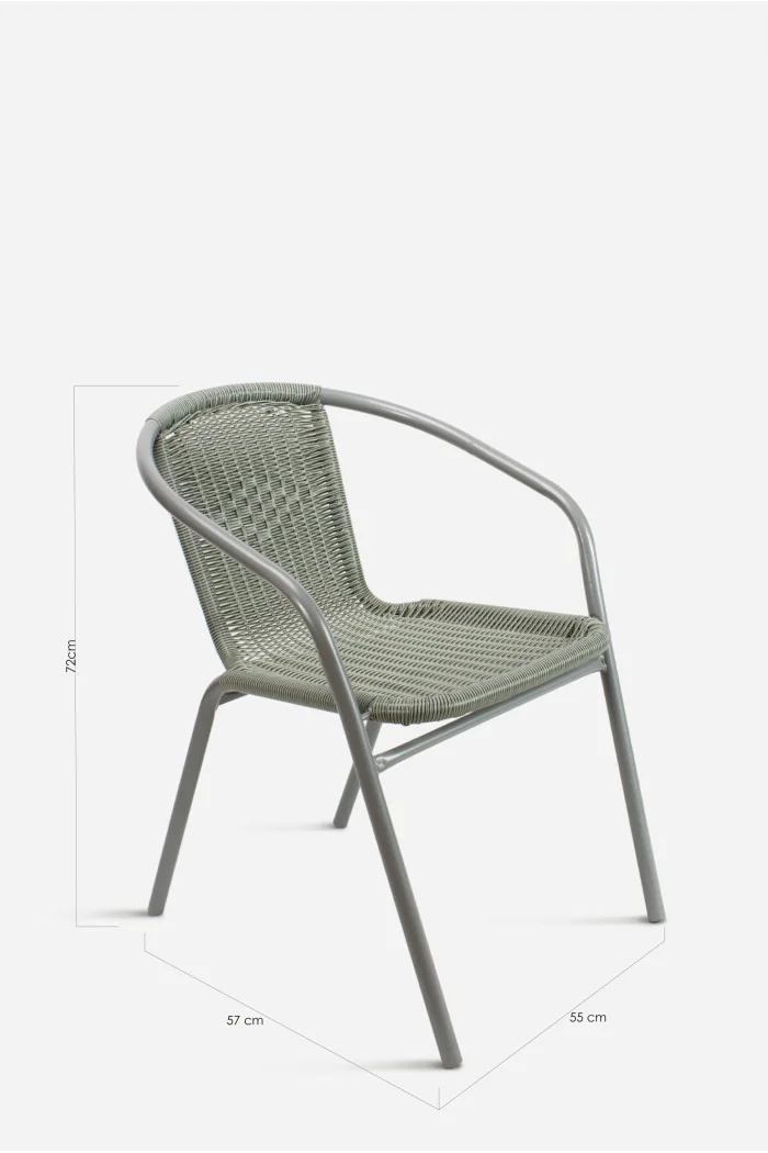 Silla de Metal con Asiento de Imitación Mimbre - Batu