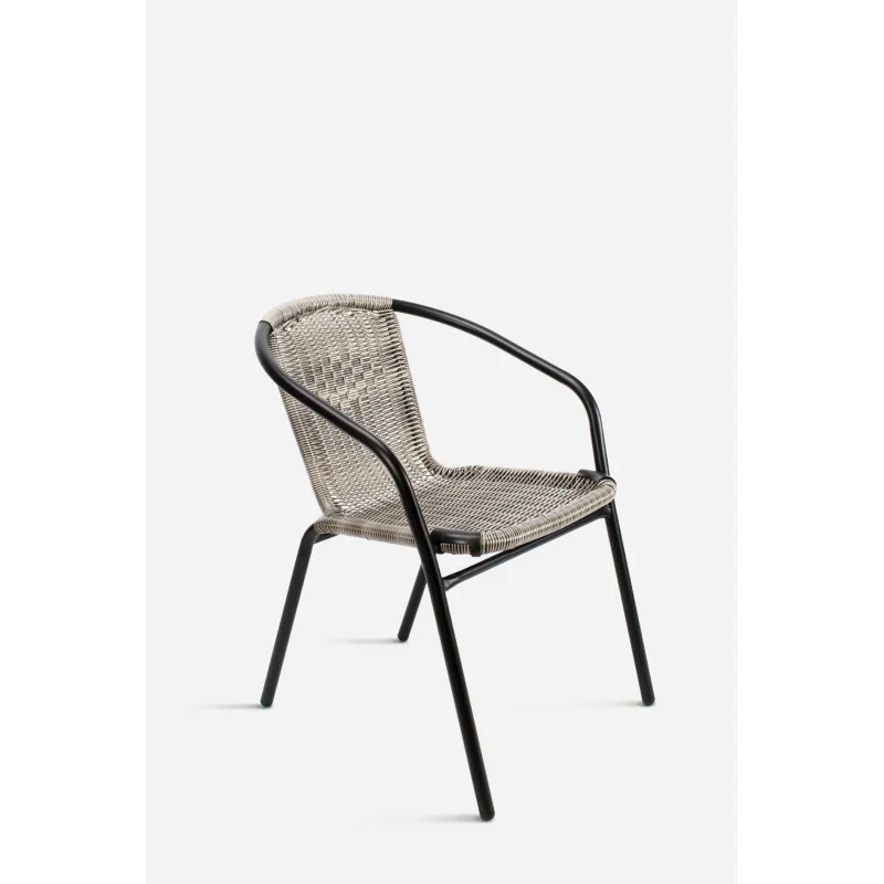 Silla de Metal con Asiento de Imitación Mimbre - Batu