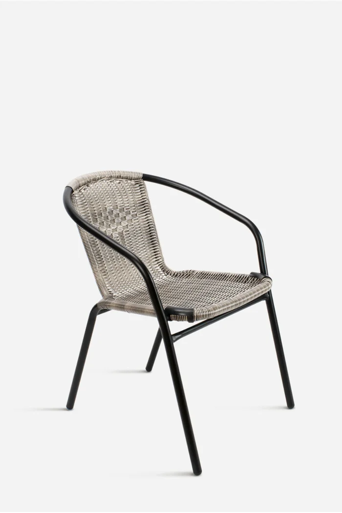 Silla de Metal con Asiento de Imitación Mimbre - Batu
