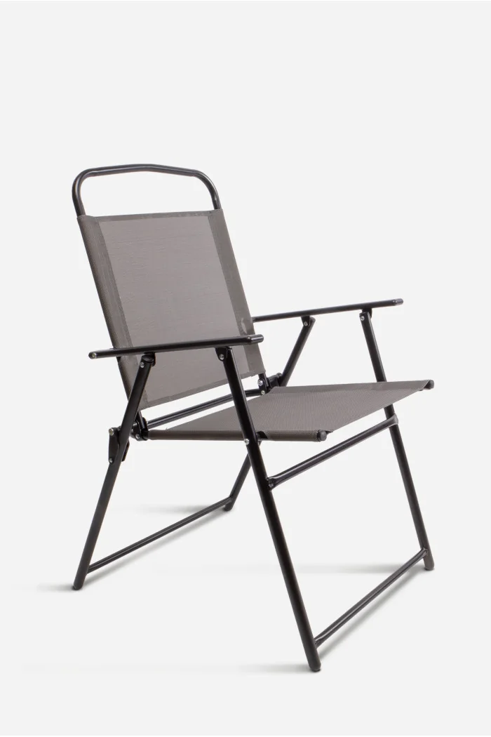 SILLA METÁLICA PLEGABLE CON LONA PVC 56X64X91 CM