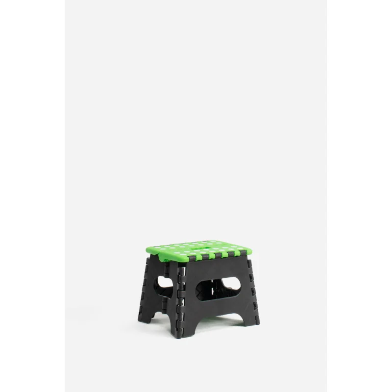 Taburete Plegable de PP Antideslizante 24x19x18 cm | Negro y Verde