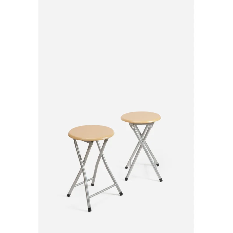 Taburete Plegable Bajo Negro Darek | Base de Madera