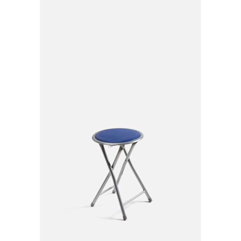 Taburete Plegable de Aluminio - Silla de Metal y Asiento Acolchado