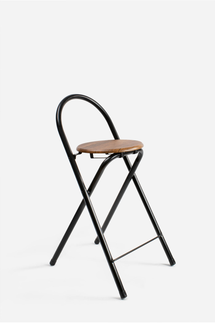 Taburete Plegable con Respaldo - Alto. 80 cm x Largo. 40 cm