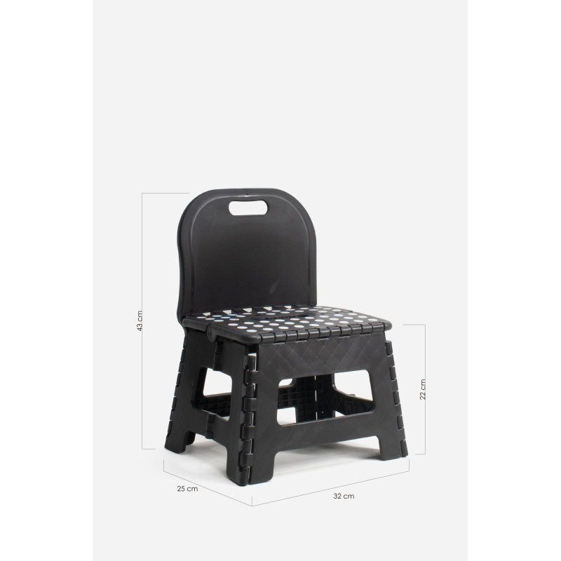 TABURETE PVC PLEGABLE CON RESPALDO