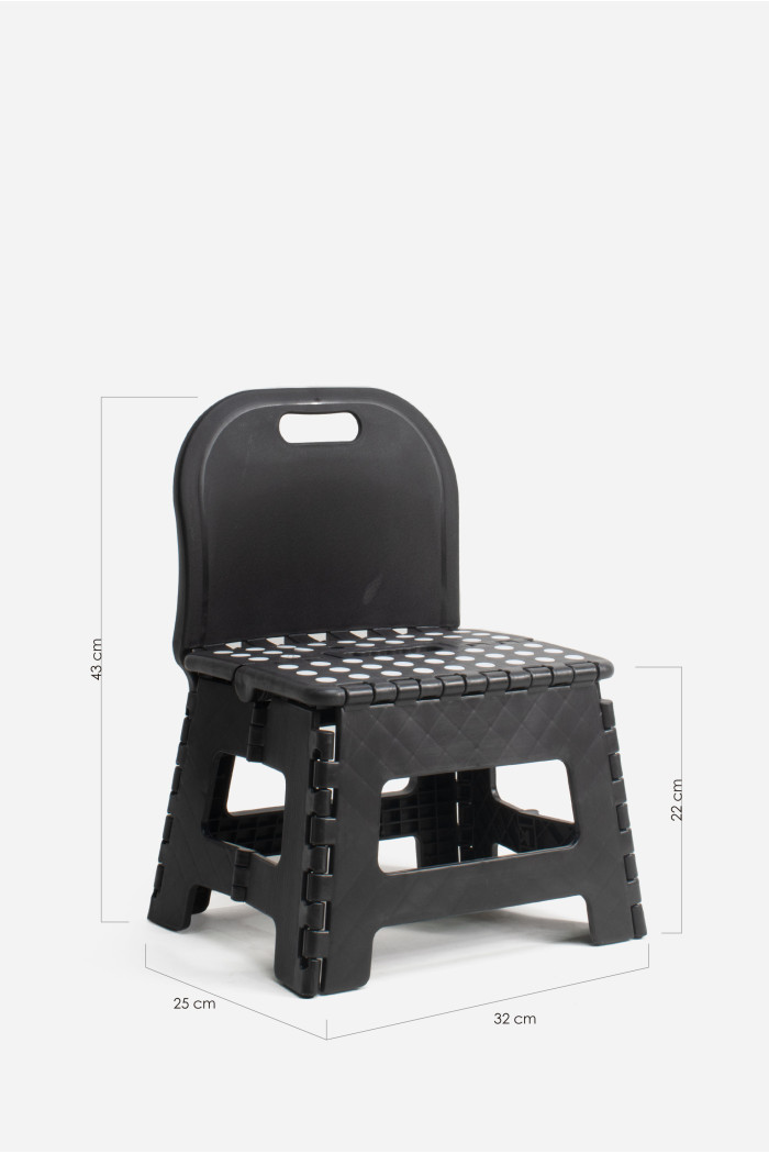 TABURETE PVC PLEGABLE CON RESPALDO
