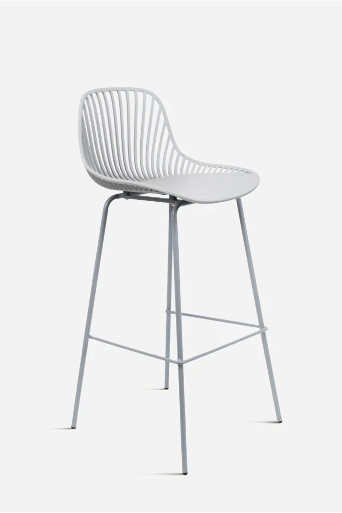 Taburete de cocina alto de polipropileno con respaldo